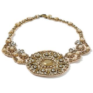  Khan Neutral Bead Beige Taffeta 20 Necklace