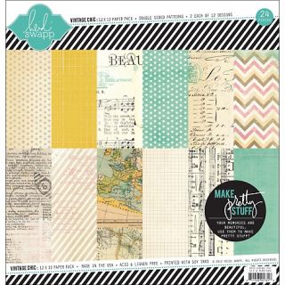 Vintage Chic Double Sided Paper Pack 12X12 24 Sheets   12 Designs/2