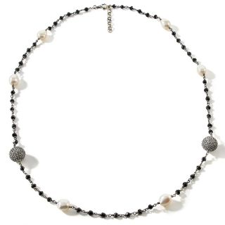22.76ct Black Spinel and Gemstone Sterling Silver 27 1/2 Necklace