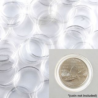 Coin Collector Set of 25 Plastic Quarter Capsules   24mm Wide