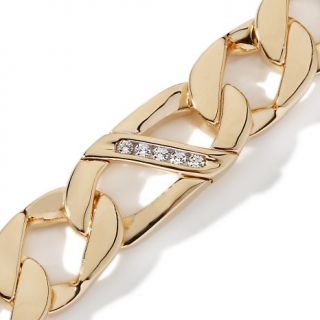 Absolute Figaro Link Diamond Accent Mens Bracelet   .22ct
