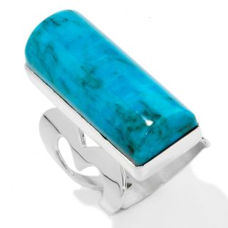 Jay King Blue Turquoise Heart Design Bold Sterling Silver Ring