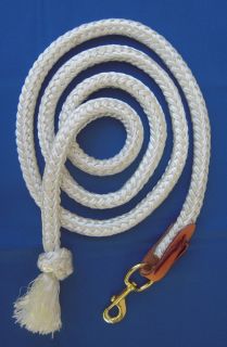 HORSE LEAD ROPE 7 8 X 8 6 ROUND BRAIDED POLY NYLON WITH BRASS PLATED