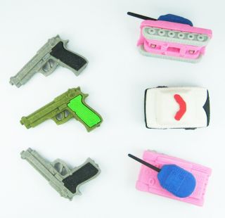 Wacky Erasers Collectible Rubber Puzzle Eraser Tank Gun