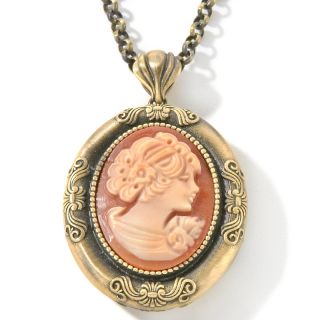  25mm Cornelian Antiqued Pendant with 30 Chain