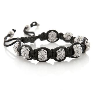  steel crystal ball station woven cord bracelet rating 19 $ 22 95 s h