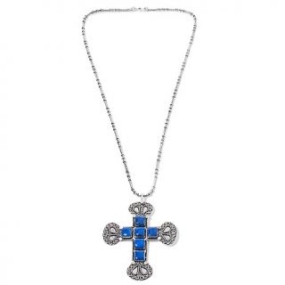  Silvertone Cross Pendant with 30 Snake Necklace