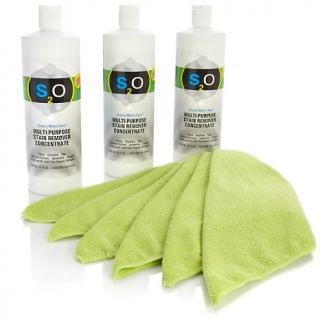 S2O 32 oz. Stain Remover Concentrate 3 pack with 6 Microfiber Cloths