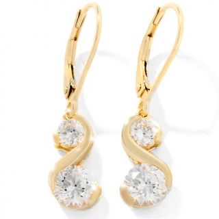 3ct Absolute™ Round S Wrapped Lever Back Drop Earrings