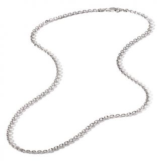 Sterling Silver Rhodium Plated 2.3mm Cable Chain 18 Necklace