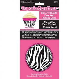  Cookie Decorating Cupcake Creations Baking Cups 32 pack   Pink Zebra