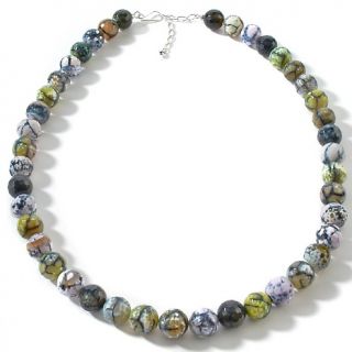  King Jay King Multicolor Agate Sterling Silver 27 1/2 Beaded Necklace