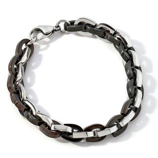 Stately Steel Stately Steel 2 Tone Horseshoe Link 9 Bracelet