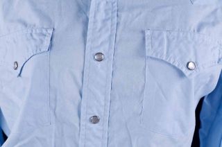 Ely Cattleman Blue Diamond Pearl Snap Western Shirt L