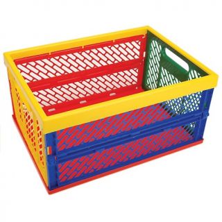 Collapsible Plastic Storage Crate, 9.5x18.75x13.5in   Large