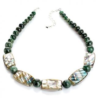 Jay King Abalone and Green Leaf Aventurine 18 1/4 Necklace