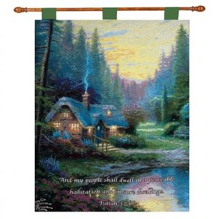  Tapestries Thomas Kinkade Meadow Wood Cottage Tapestry   36 x 26