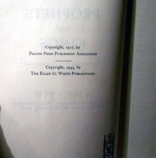 Vintage Ellen G White Book 1943 Prophets Kings Pacific Press Pub SC VG