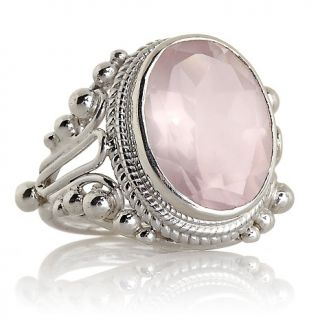 Himalayan Gems™ Oval Rose Quartz Sterling Silver Ring