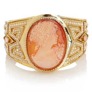 Jewelry Bracelets Cuff Amedeo NYC® Cameo Art Deco Style Goldtone