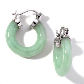  silver small green jade hoop earrings rating 1 $ 37 90 