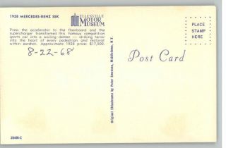 Postcard 1928 Mercedes Benz SSK Ellenville New York