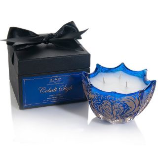 DL and Company Venetian Rose Scallop Candle   Cobalt