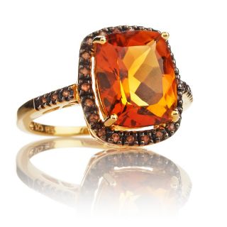 14ct Madeira Citrine and Champagne Zircon Vermeil Ring at