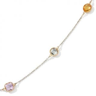  Necklaces Chain Victoria Wieck 34.2ct Multigem 2 Tone Station Necklace