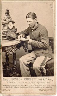 1865 BRADY CDV PHOTO SGT BOSTON CORBETT SHOT JOHN WILKES BOOTH