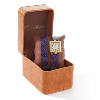  greenfield snake embossed slim double wrap watch with box rating 31