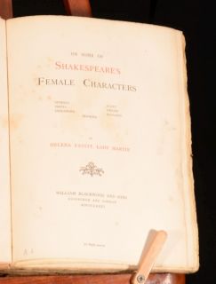 1885 on Some of Shakespeares Female Characters Helena Faucit Scarce