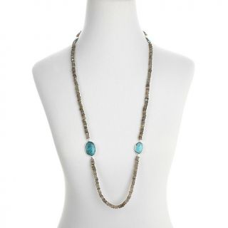  Carol Brodie Turquoise and Labradorite Sterling Silver 36 Necklace