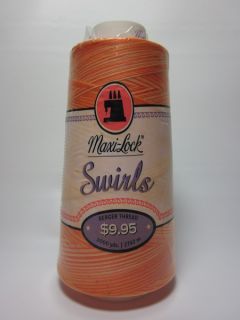Maxi Lock Swirl Polyester Serger Thread Cone Variegated Orange