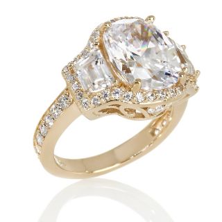 Jean Dousset 7.52ct Absolute Cushion Cut 3 Stone Ring