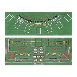 Blackjack and Craps Two Sided Felt Layout   36 x 72