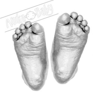 Baby Casting Kit 3D Cast Hand Foot Print Mould Silver Plaster Feet