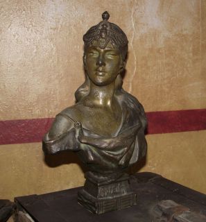  Bronze Orient Bust French Sculpture Emmanuel Villanis Nouveau