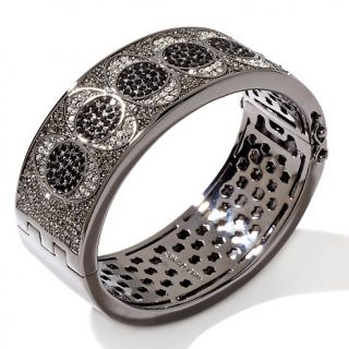 AKKAD AKKAD Divine Eye Pavé Crystal Hinged Bangle Bracelet