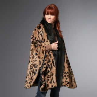  by adrienne landau faux fur cape with faux fox trim rating 41