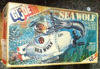 Old GIJOE Gi Joe Empty Box Toy Sea Wolf Sub Vintage Original Submarine