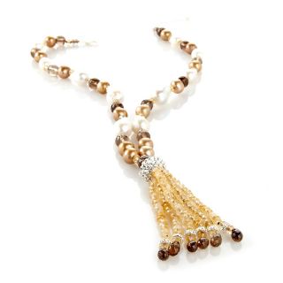 Sally C Treasures Cultured Freshwater Pearl, Smoky Quartz and Citrine