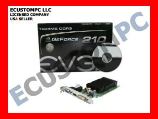 EVGA nVidia GeForce 210 1GB DDR3 PCI Express Desktop PC DVI VGA HDMI