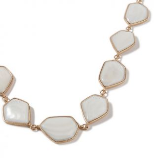  Mother of Pearl Goldtone Long 44 Necklace