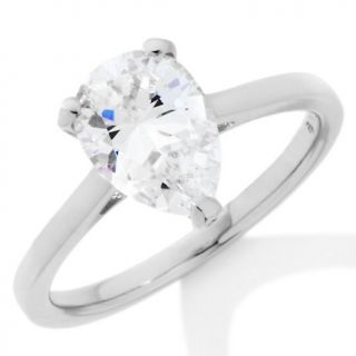 Jean Dousset Absolute Pear and Pavé Solitaire Ring