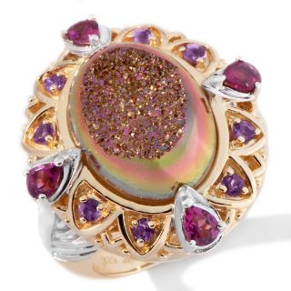  wieck 2 tone oval peacock drusy and multi gem ring rating 13 $ 59 47