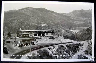 Emigrant Gap CA 1950s Nyack Lodge Mobilgas Station RPPC
