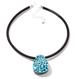 Jay King Sleeping Beauty Turquoise and Black Obsidian Doublet 18 1/4