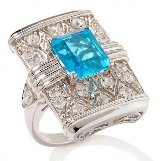 Yours by Loren 2.87ct Blue Quartz and White Zircon Sterling Silver