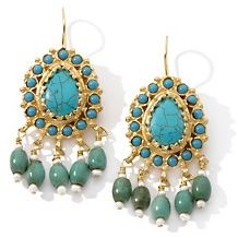 Jewelry Earrings Drop Bajalia Turkish Goldtone Multi Stone
